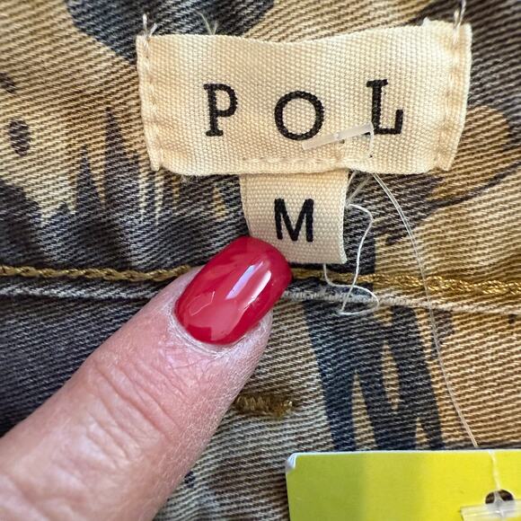 Women's Pol Camouflage Paneled Raw Hem Mini Skirt Size M NEW - Picture 3 of 8